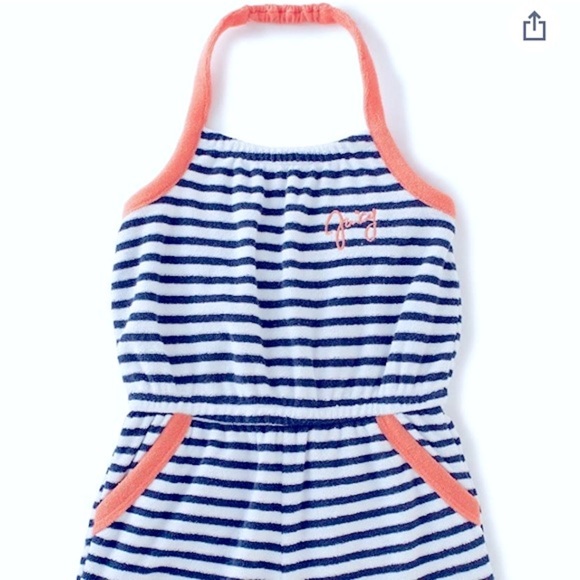 Juicy Couture size 4 navy & white striped romper - Picture 1 of 5